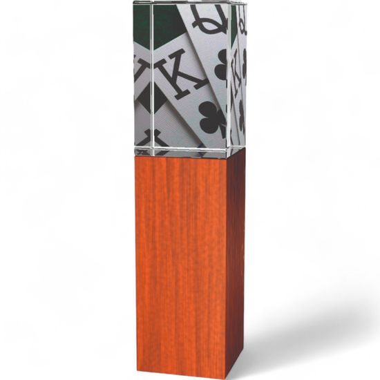 Lumina Poker Cards Wood and Glass Award