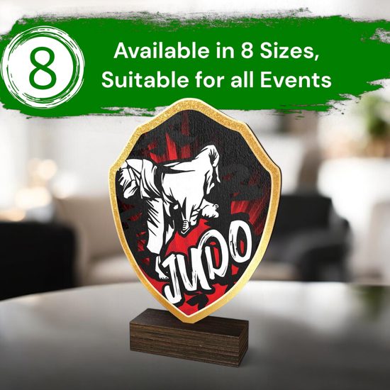 Arden Judo Real Wood Shield Trophy