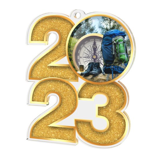 Hiking and Mountaineering Acrylic 2023 Medal