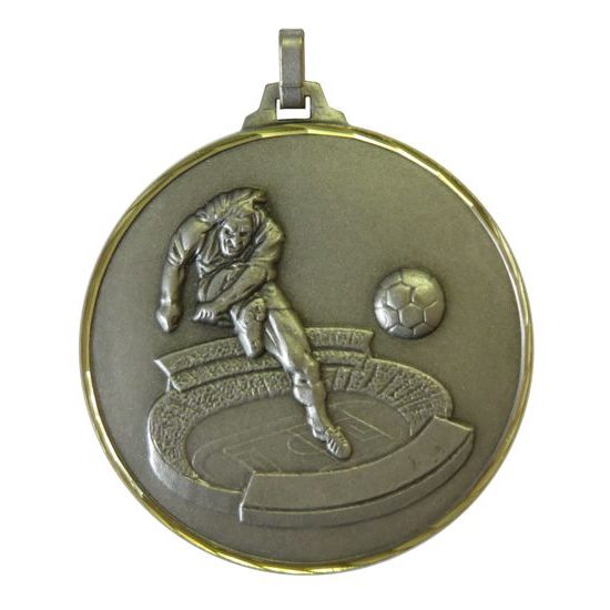 Diamond Edged Football Striker Silver Medal