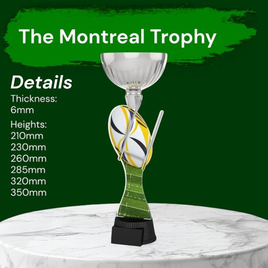 Montreal Rugby Ball and Goal Silver Cup Trophy