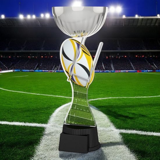 Montreal Rugby Ball and Goal Silver Cup Trophy