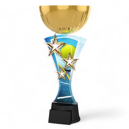 Triple Star Tennis Gold Trophy Cup