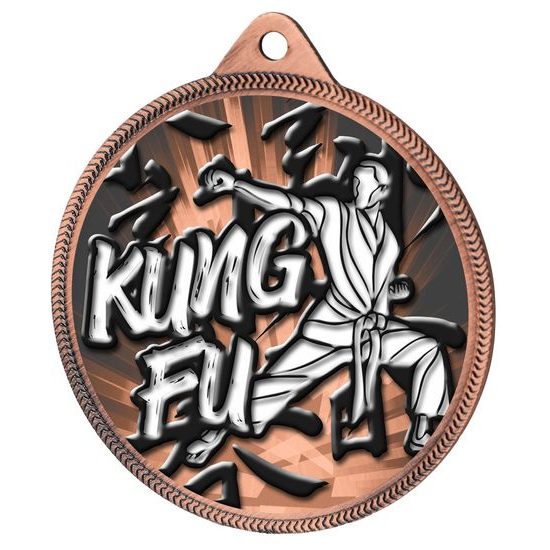 Kung Fu Classic Texture 3D Print Bronze Medal