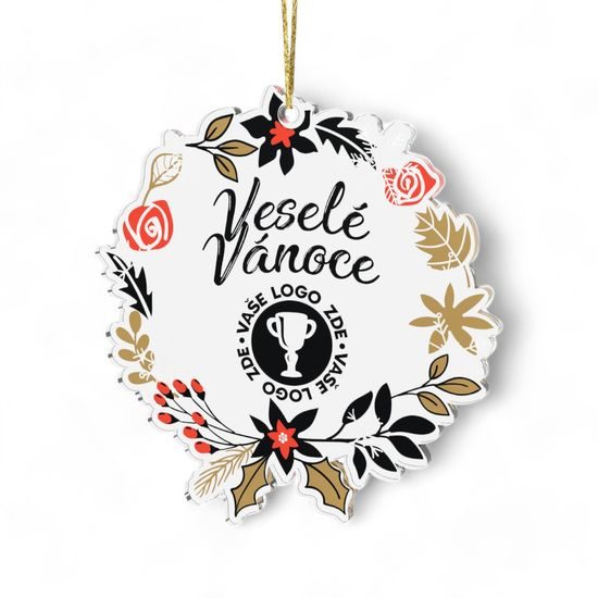 Christmas Wreath Logo Custom Made Printed Bauble