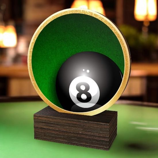 Holt Colour 8 Ball Pool Real Wood Trophy