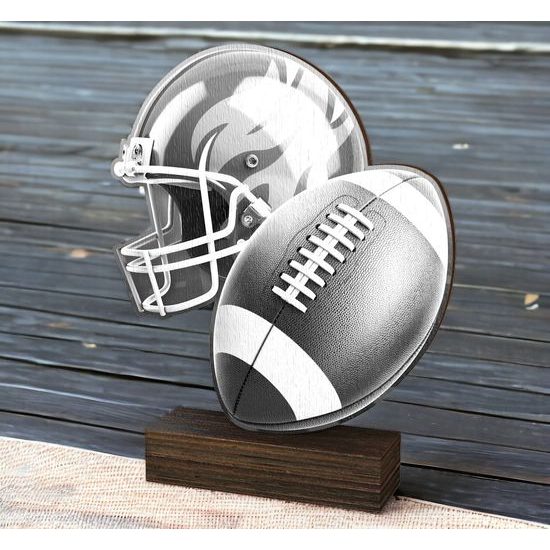 Sierra Classic American Football Helmet Real Wood Trophy