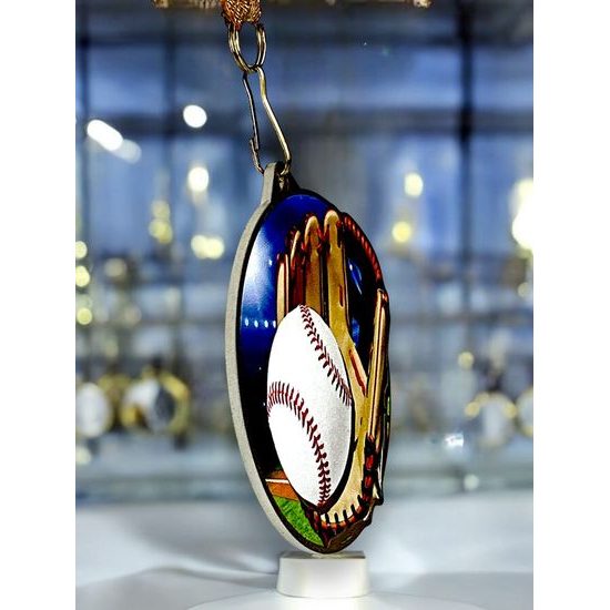 Aurum Baseball Stainless Steel Medal