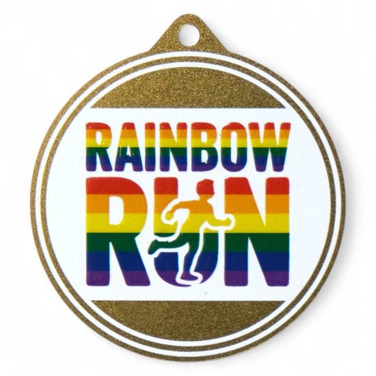 Quantum Rainbow Run Stainless Steel Medal