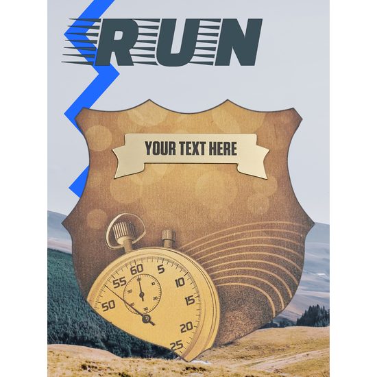 Heraldic Birchwood Running Sepia Shield