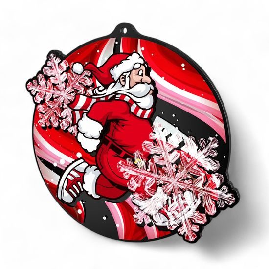 Rincon Colour Running Santa Black Acrylic Medal