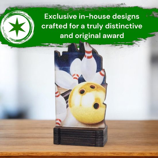 Shard Tenpin Bowling Eco Friendly Wooden Trophy