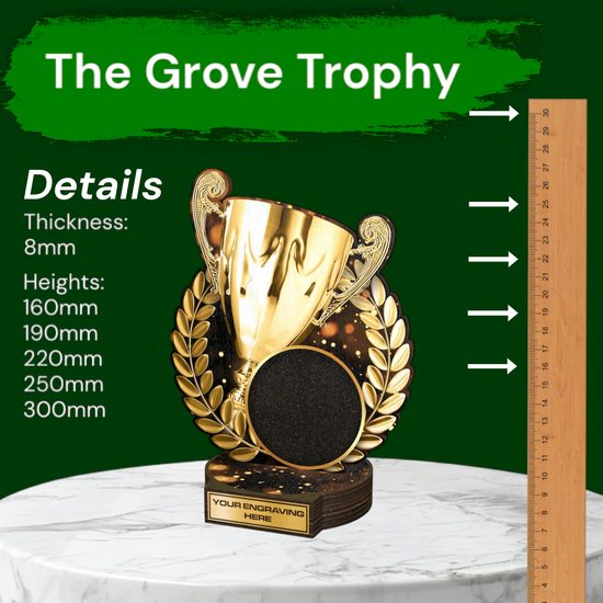 Grove Logo Insert Cup Real Wood Trophy