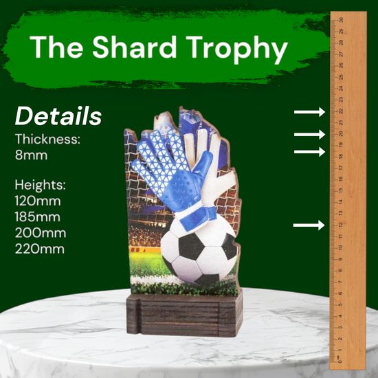 Shard Football Goalkeeper Eco Friendly Wooden Trophy