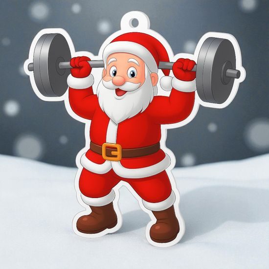 Jolly Father Christmas Weightlifting Medal