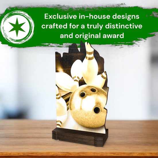 Shard Classic Tenpin Bowling Eco Friendly Wooden Trophy