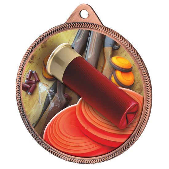 Clay Pigeon Shooting Colour Texture 3D Print Bronze Medal