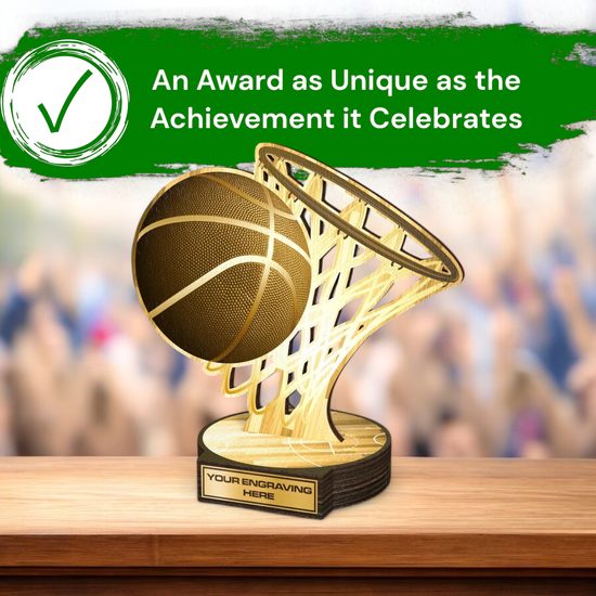 Grove Classic Basketball Real Wood Trophy