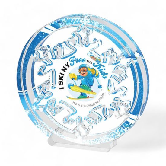 Kemi Custom Logo Acrylic Snowflake Trophy