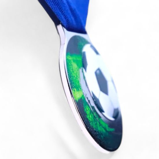 Vulcan Football Silver Texture Print Medal