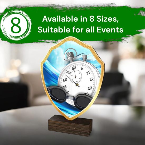 Arden Swimming Real Wood Shield Trophy