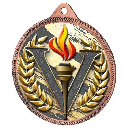 Victory Colour Texture 3D Print Bronze Medal