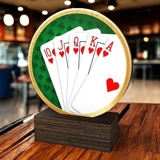 Holt Colour Playing Cards Real Wood Trophy