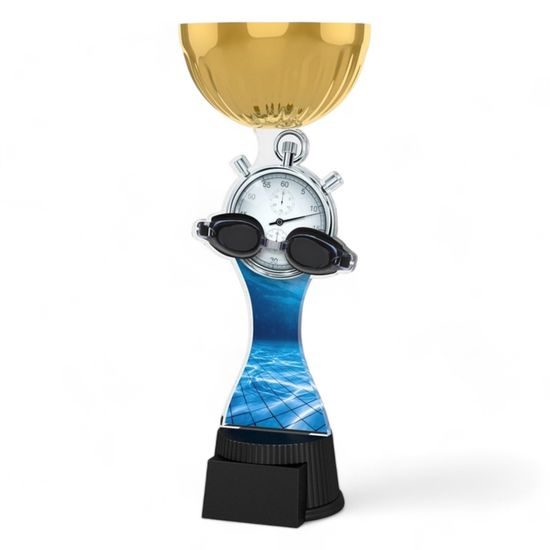 Vancouver Swimming Goggles and Stopwatch Gold Cup Trophy