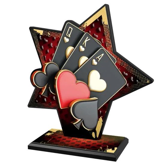 Liano Metal & Acrylic Star Poker Cards Trophy