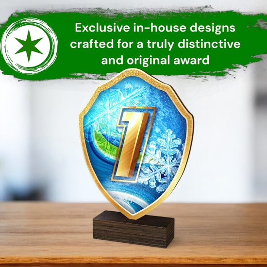 Arden 1st Place Winter Real Wood Shield Trophy