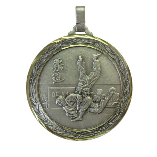 Diamond Edged Judo Sensei Large Silver Medal