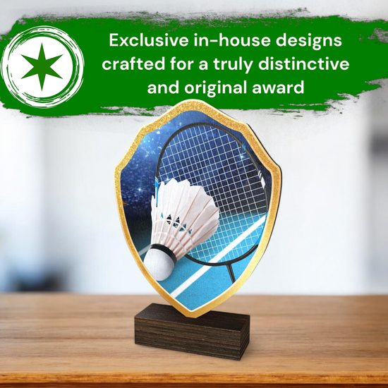 Arden Badminton Real Wood Shield Trophy