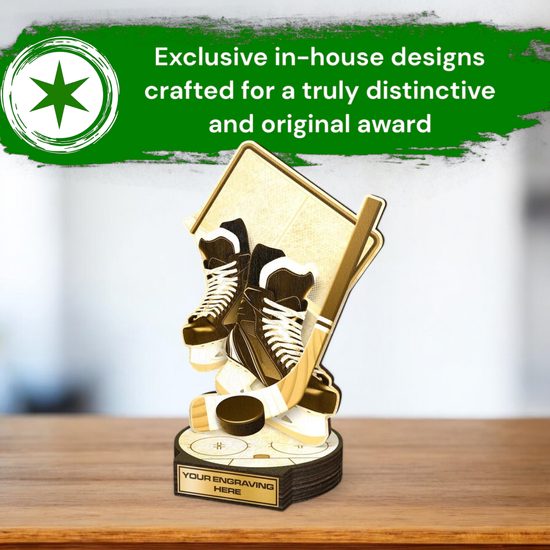 Grove Classic Ice Hockey Real Wood Trophy