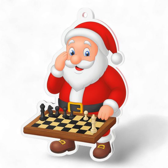 Jolly Father Christmas Chess Medal