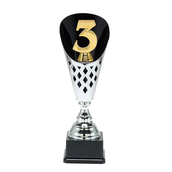 Number 3 Black & Silver 3D Contemporary Cup