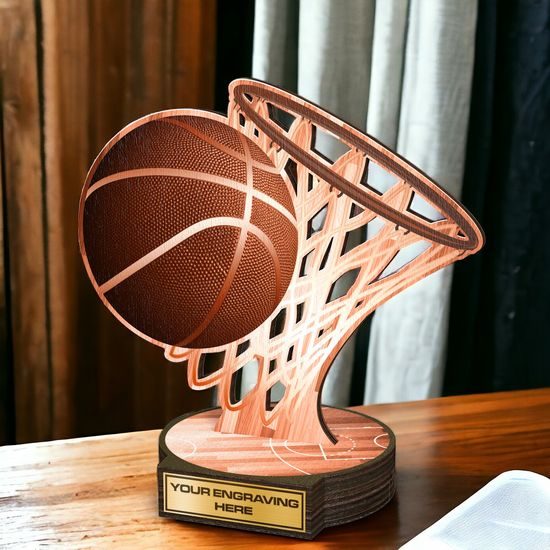 Grove Classic Basketball Real Wood Trophy