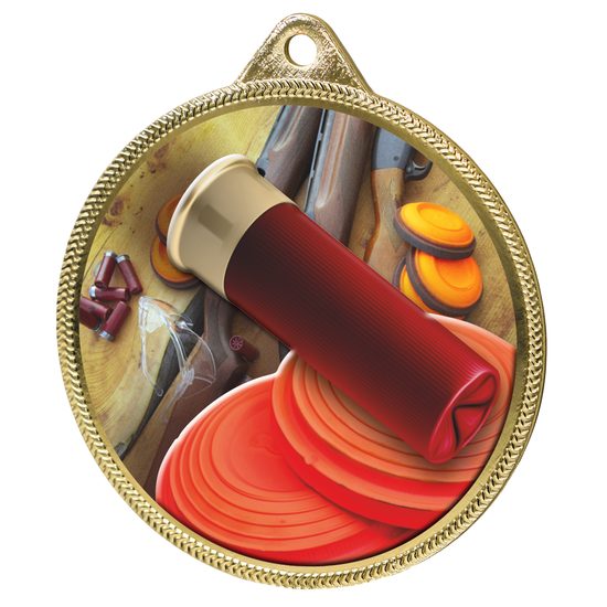 Clay Pigeon Shooting Colour Texture 3D Print Gold Medal