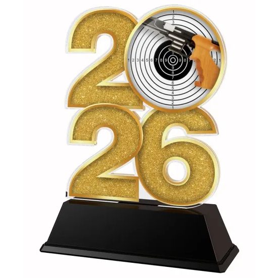 Pistol Shooting Year Trophy – Sports Award with Year Selection