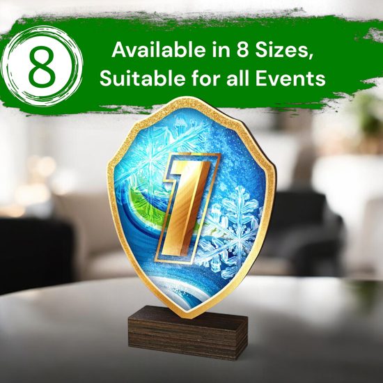 Arden 1st Place Winter Real Wood Shield Trophy