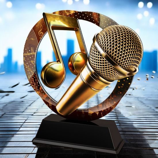 Onyx Stainless Steel Singing Microphone Trophy