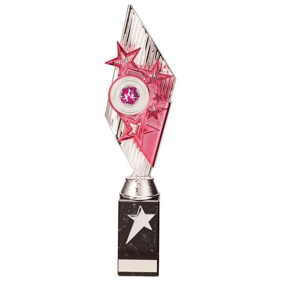 Pizzazz Silver and Pink Stars Trophy