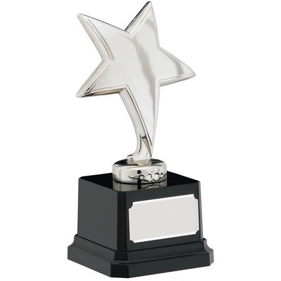 Silver Diecast Metal Plated Star Trophy