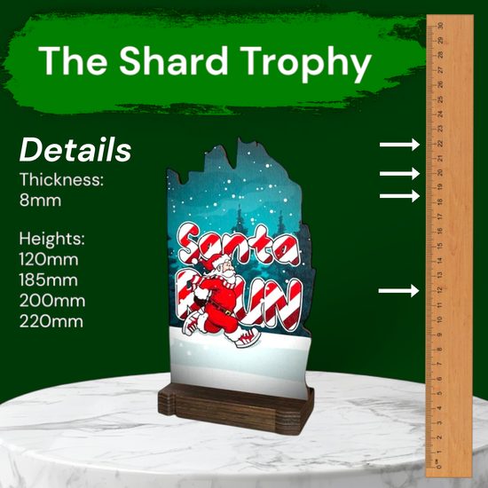 Shard Chestnut Santa Run Eco Friendly Wooden Trophy