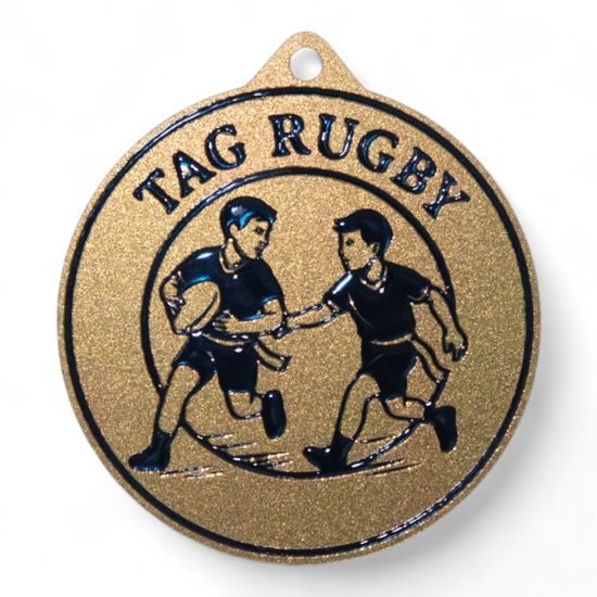 Quantum Tag Rugby Stainless Steel Medal