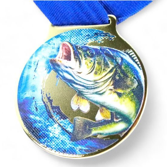 Vulcan Fishing Gold Texture Print Medal
