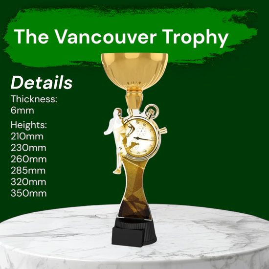 Vancouver Classic Running Stopwatch Gold Cup Trophy