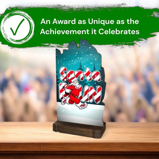 Shard Chestnut Santa Run Eco Friendly Wooden Trophy