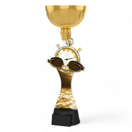 Vancouver Classic Swimming Goggles and Stopwatch Gold Cup Trophy