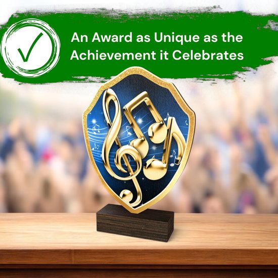 Arden Music Real Wood Shield Trophy