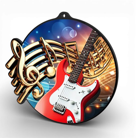 Rincon Colour Electric Guitar Black Acrylic Medal